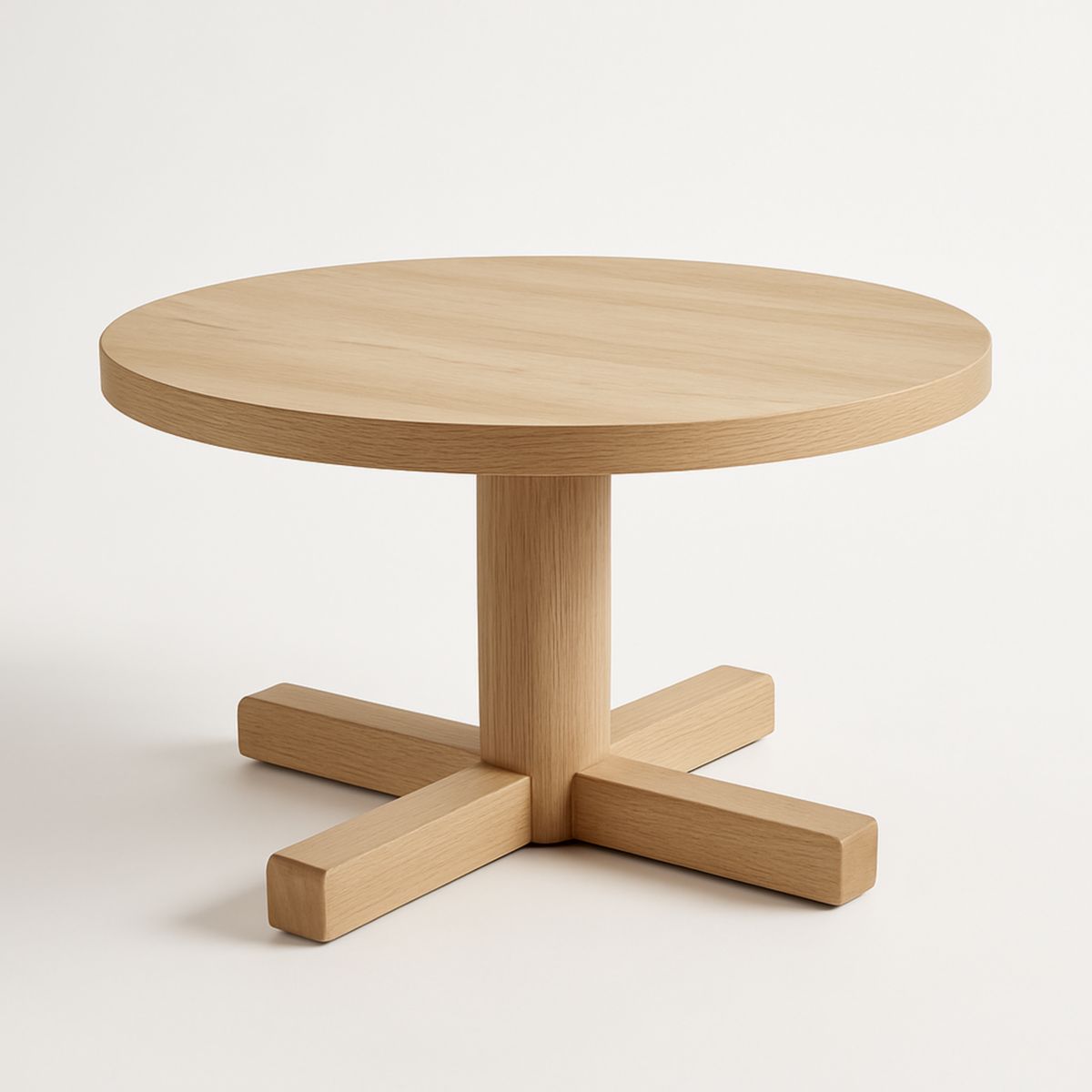 Ronde Salontafel Eikenhout Diameter 80cm Hoogte 40cm Naturel