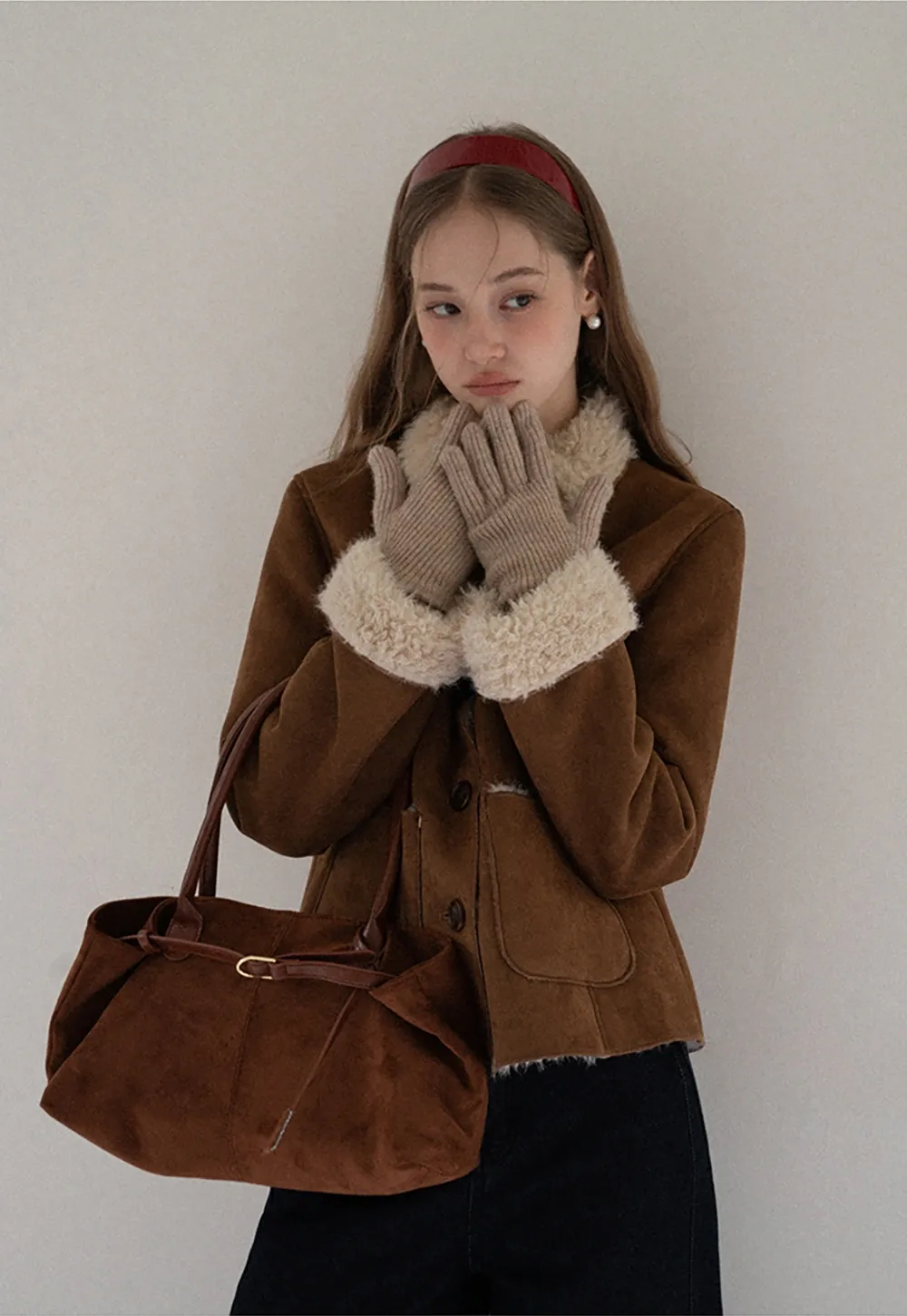 Women Fashion Faux Suede Jacket