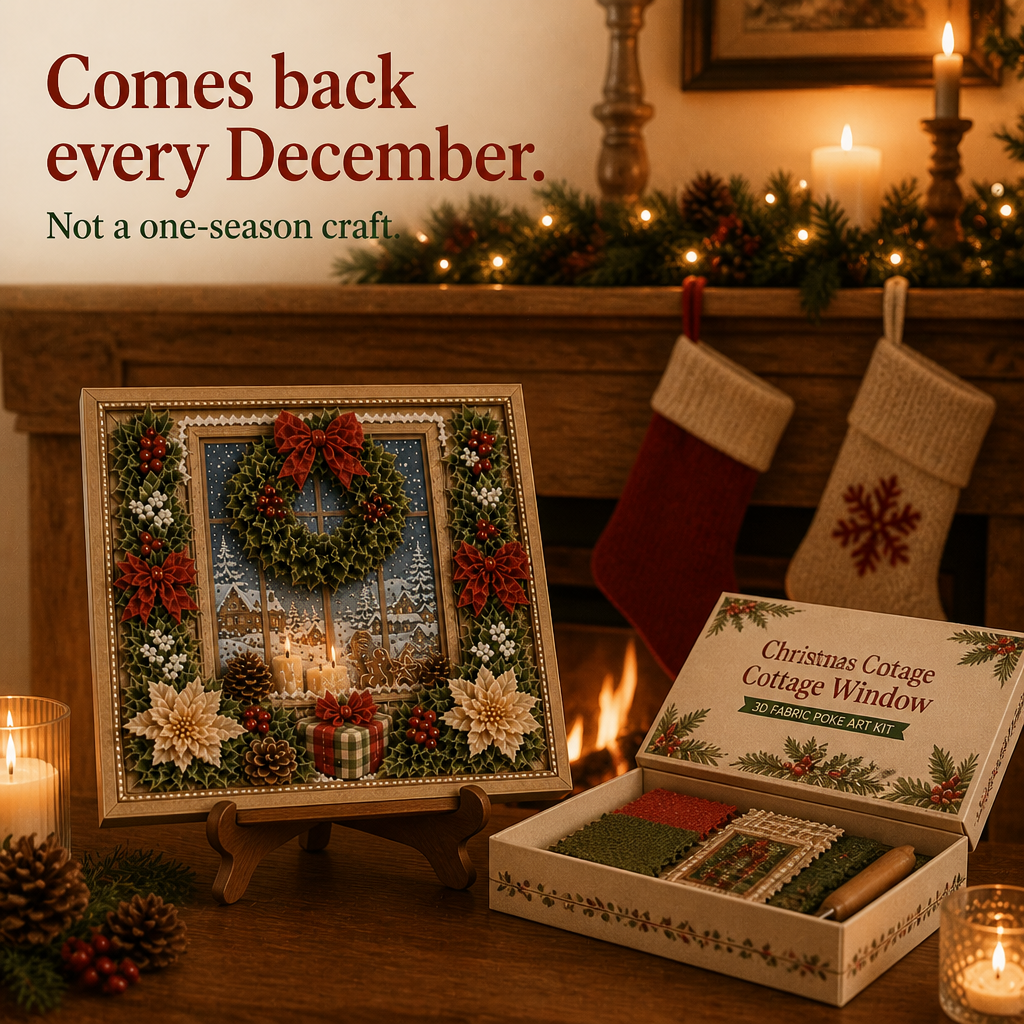 Pre-Punched 3D Christmas Fabric Art Kit