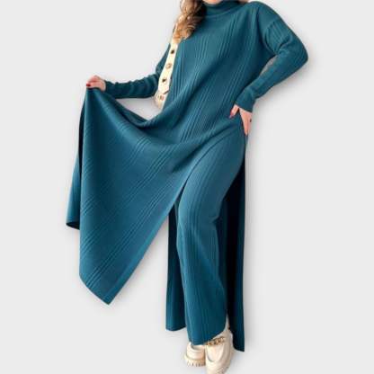 Elegant Ribbed Knit Co-ord Set