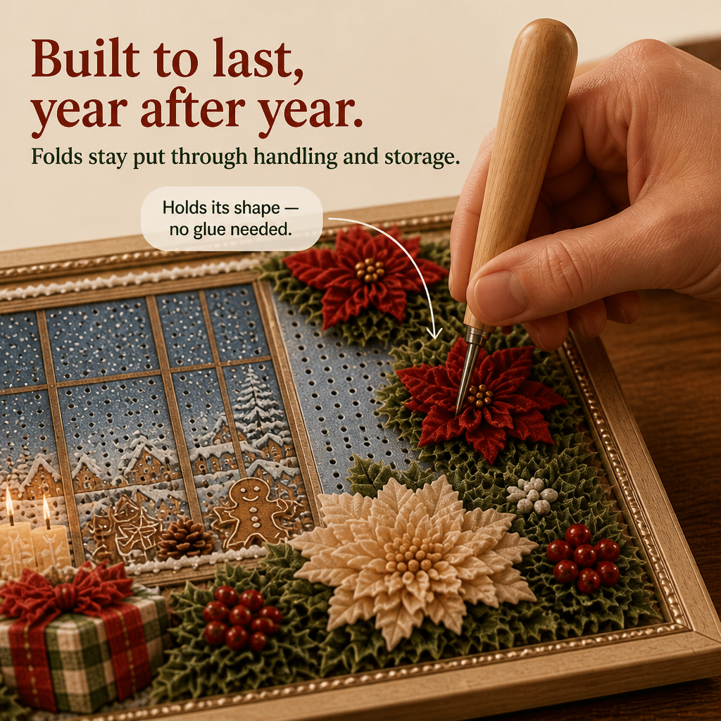 Pre-Punched 3D Christmas Fabric Art Kit