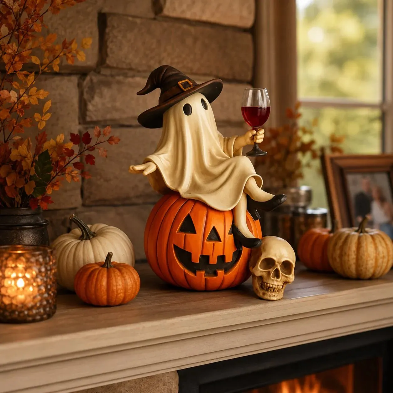 Ghost Wine Night Halloween Decor 