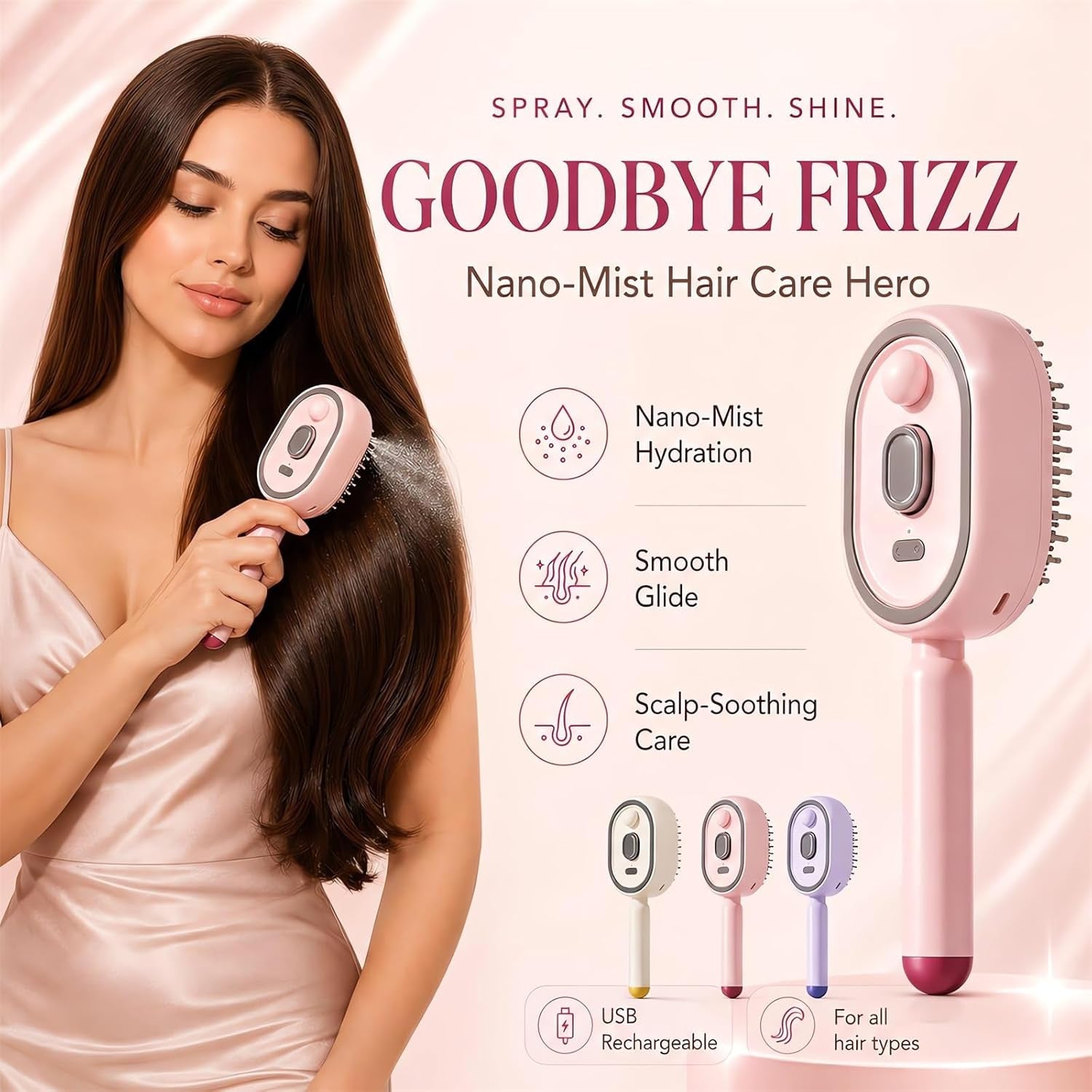 3-in-1 Electric Spray Massage & Self-Cleaning Brush