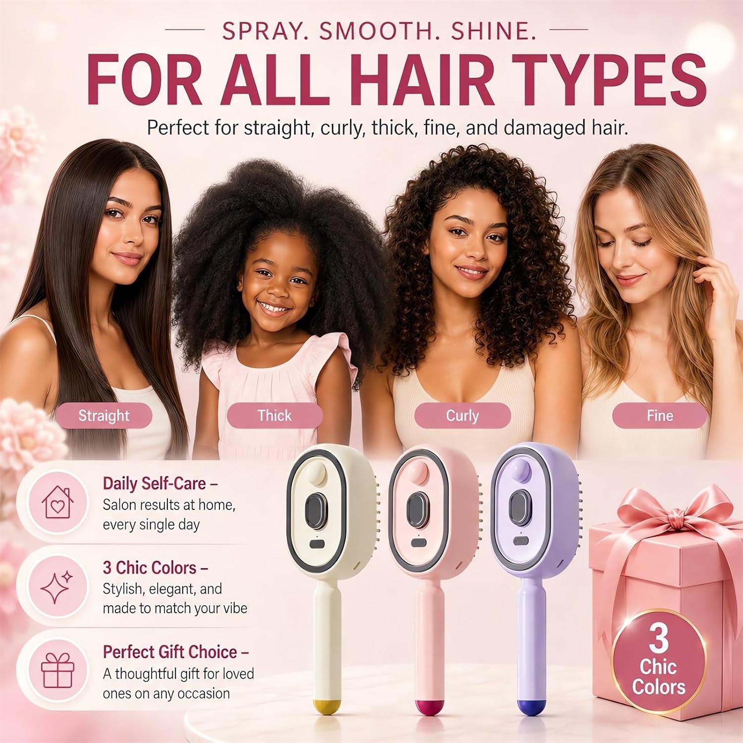 3-in-1 Electric Spray Massage & Self-Cleaning Brush