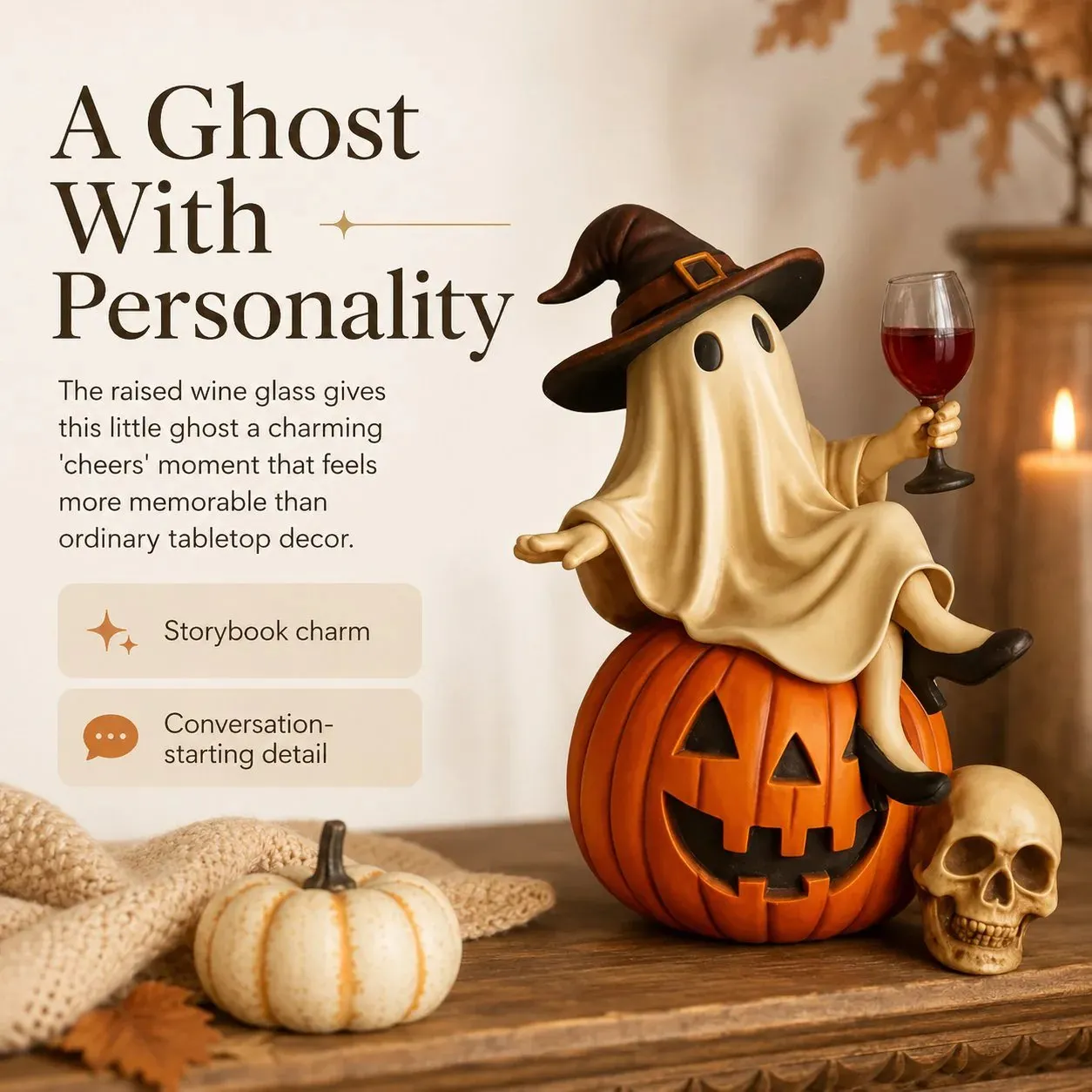 Ghost Wine Night Halloween Decor 