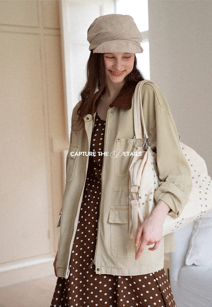 Corduroy-Collar Utility Jacket