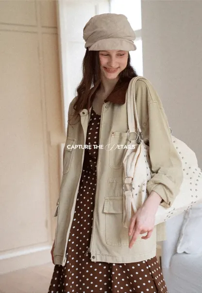 Corduroy-Collar Utility Jacket