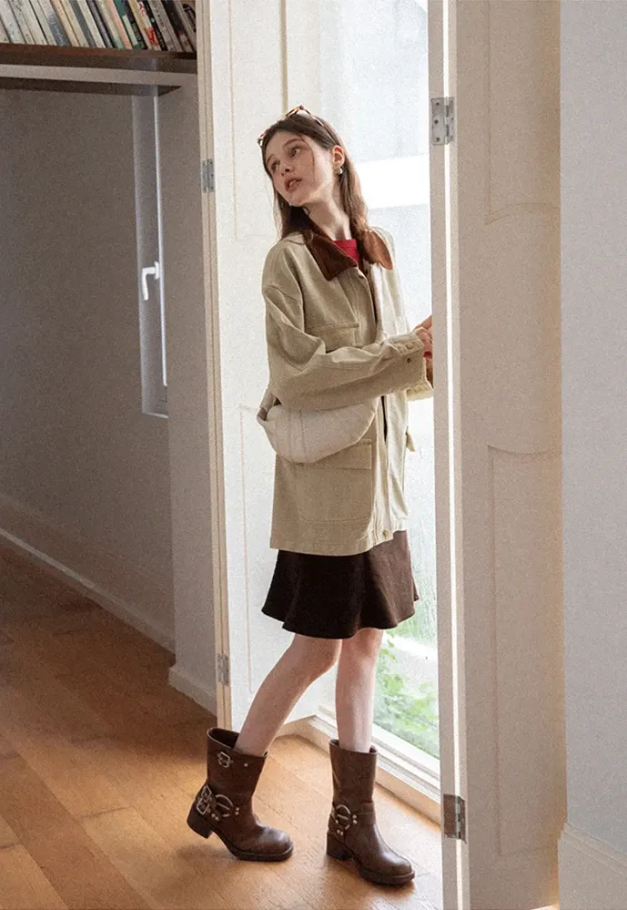 Corduroy-Collar Utility Jacket