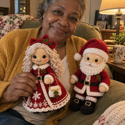 Santa and Mrs Claus dolls by Nidelinda