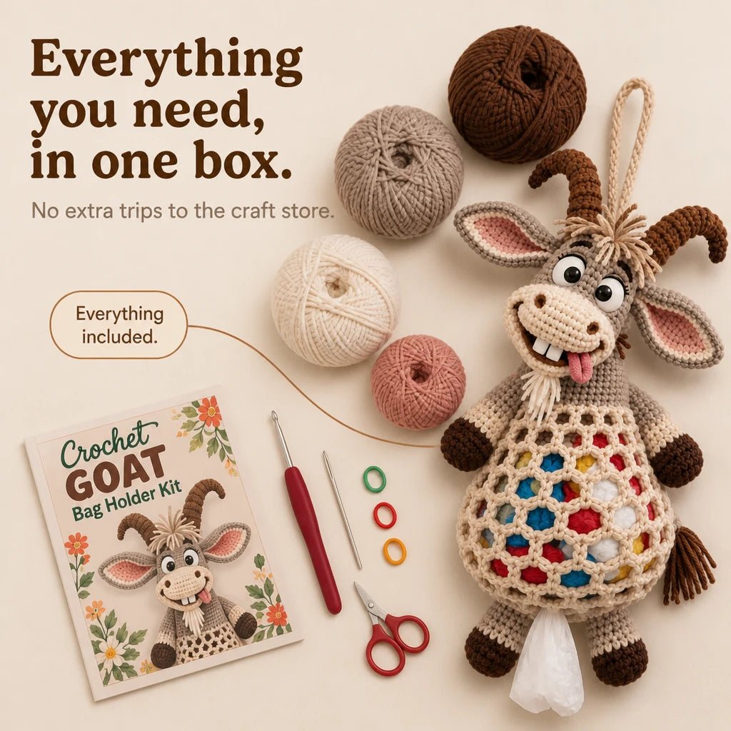 Crochet Goat Bag Holder Kit