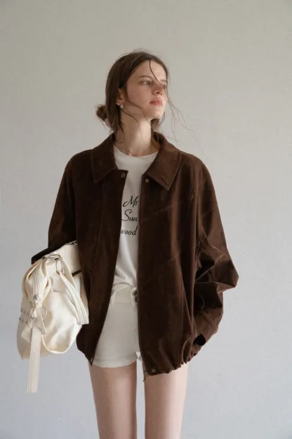 Suede Bomber Jacket