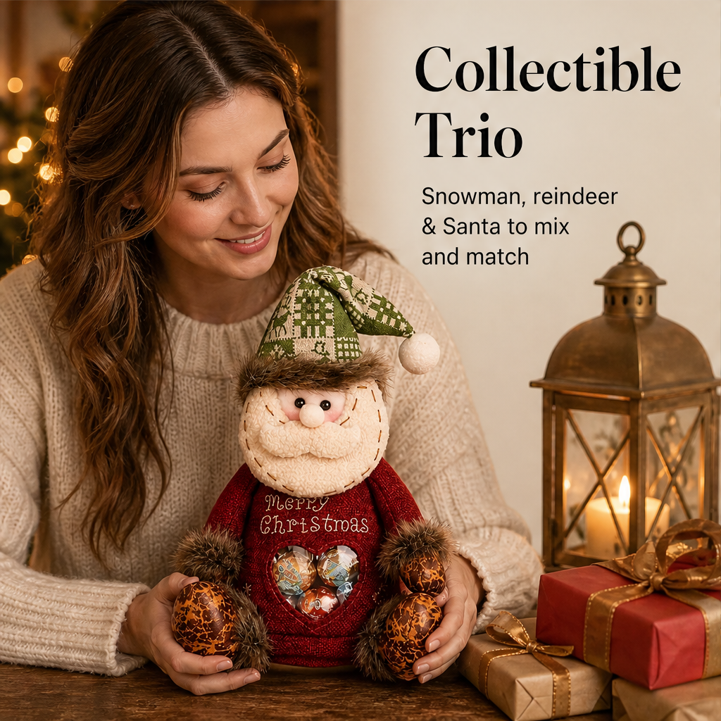 Cosyfig – Plush Christmas Character Treat Bags with Heart Window + 50% OFF features