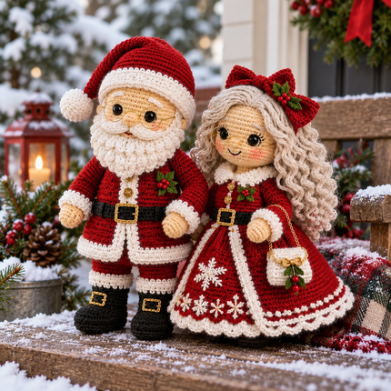 Santa and Mrs Claus Doll Set - Free Preview enlarged