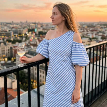 👗Limited-Time 49% OFF✨Women Striped Off Shoulder Dress – Elegant Flowy Summer Chic 🌊