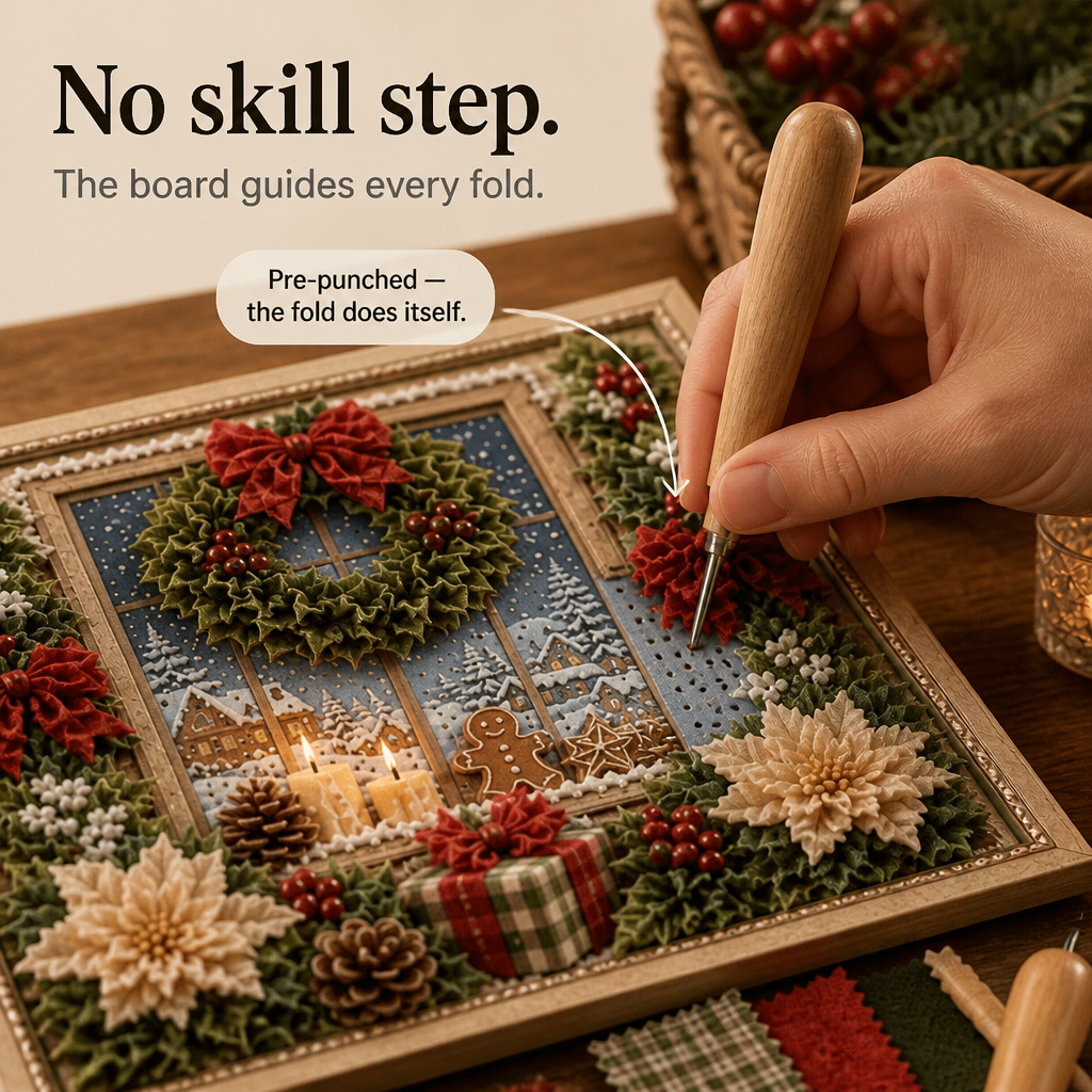 Pre-Punched 3D Christmas Fabric Art Kit