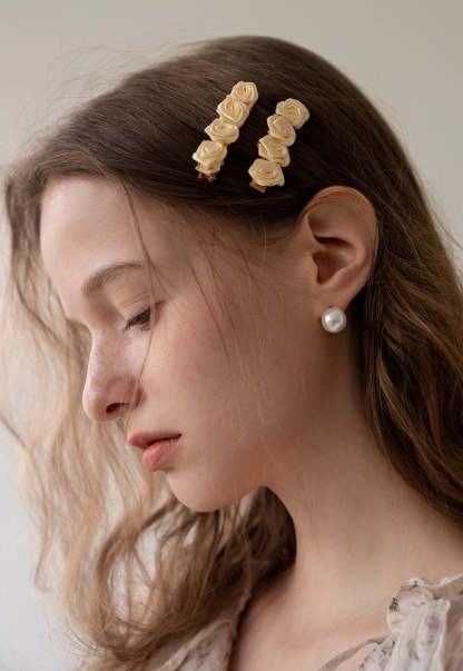Sweet Satin Vintage Camellia Hair Clip