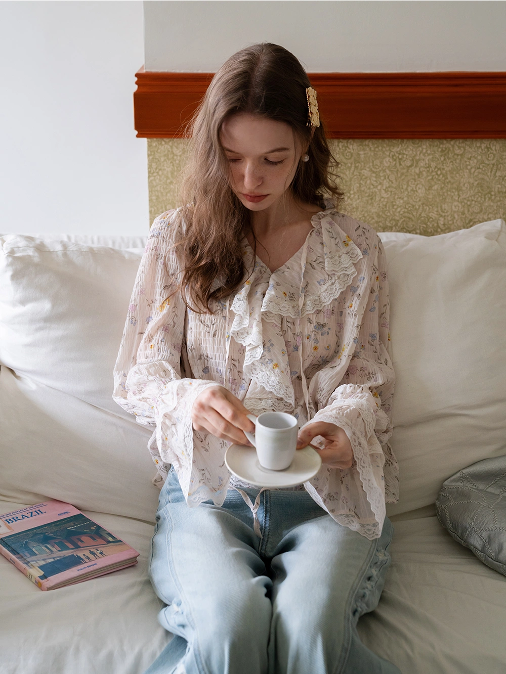 Sweet Satin Vintage Camellia Hair Clip