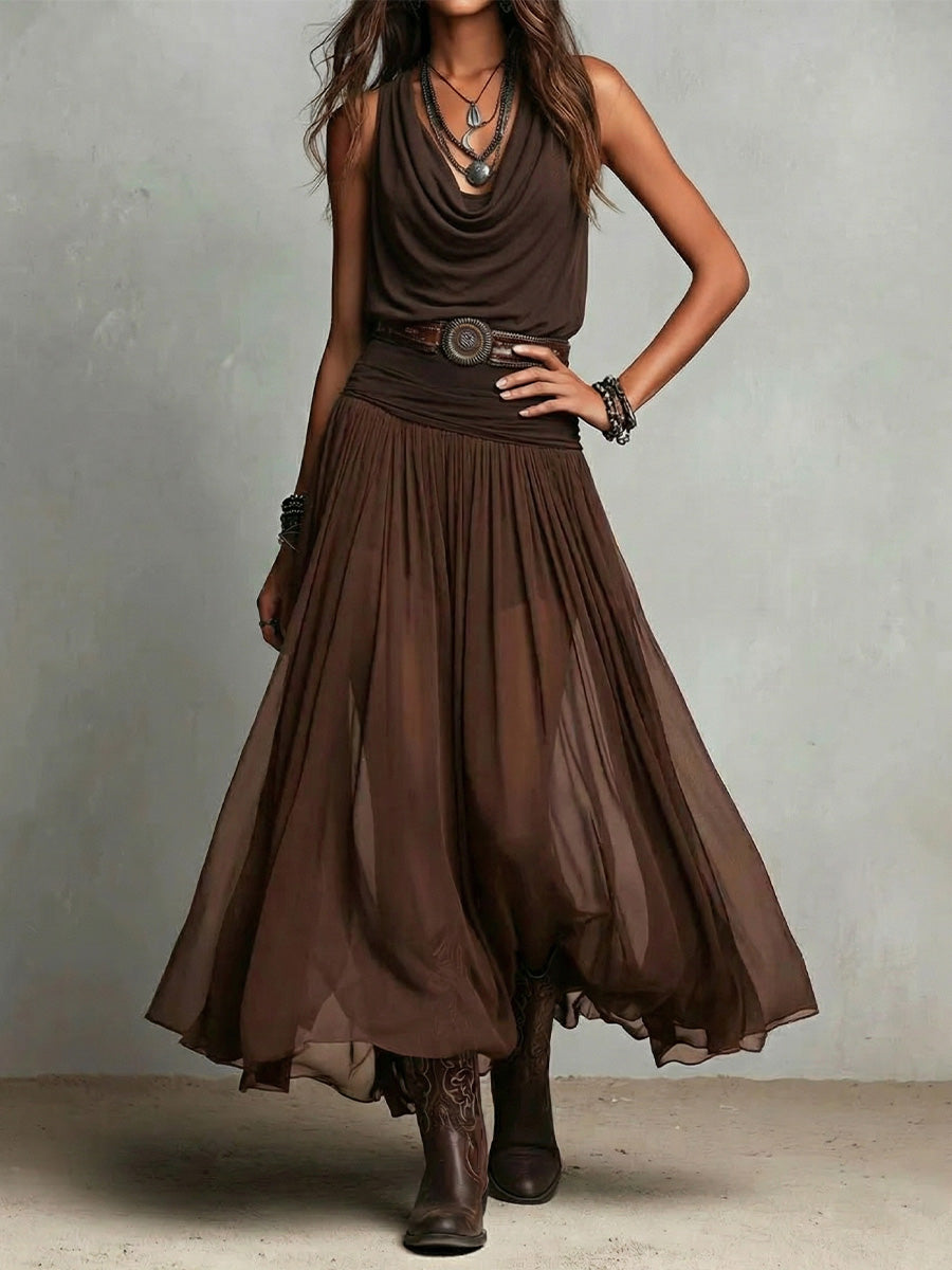 Women's Cowl-neck Spaghetti-strap Dress