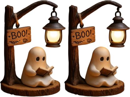 Cute Ghost Reading Lantern, Halloween Cute 3D LED Night Light