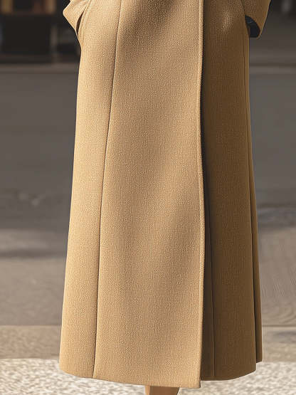 Vintage-inspired Camel Longline Coat