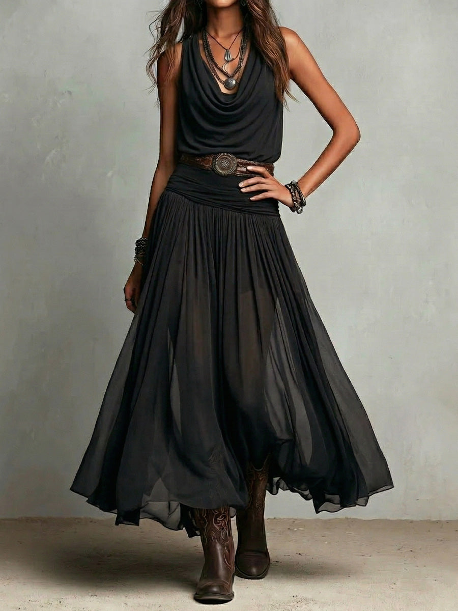 Women's Cowl-neck Spaghetti-strap Dress