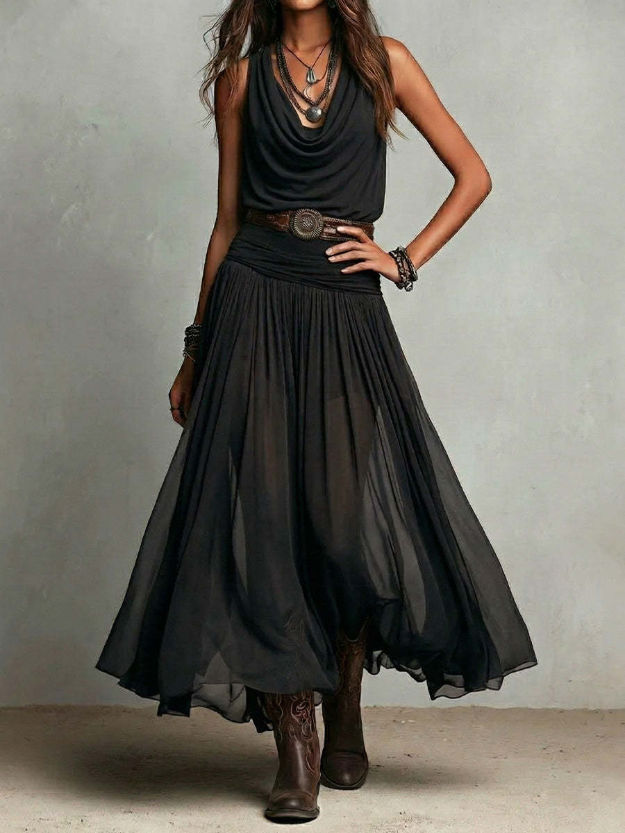 Women's Cowl-neck Spaghetti-strap Dress