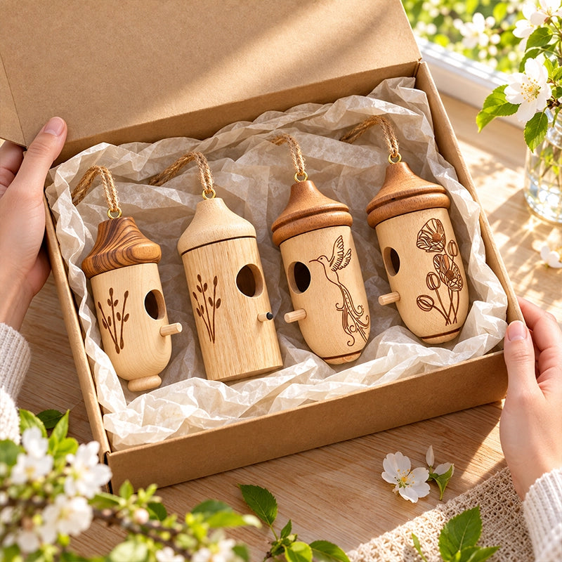 Beechwood Hanging Garden Bird Ornament – Four-Piece Set Option