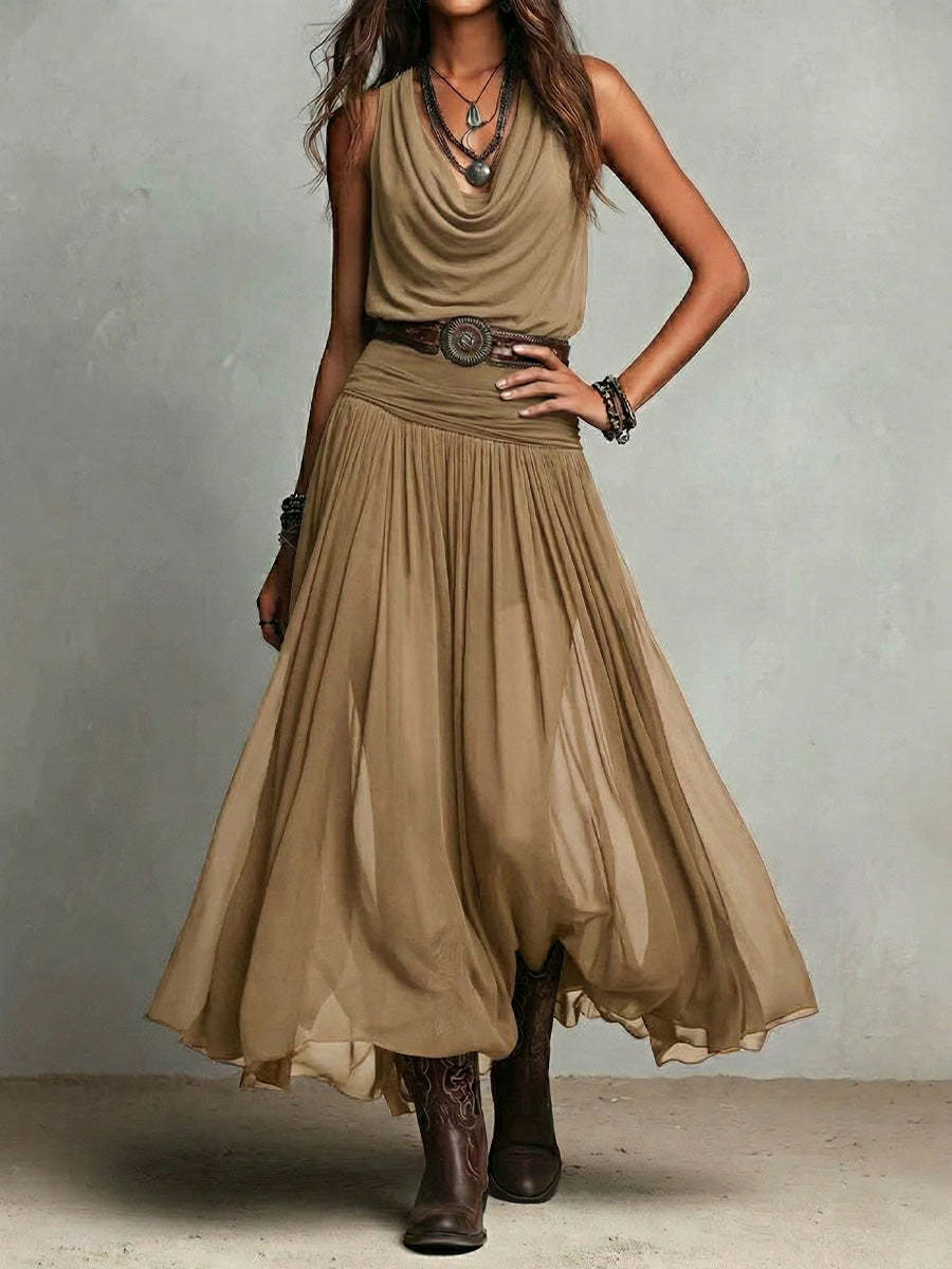 Women's Cowl-neck Spaghetti-strap Dress