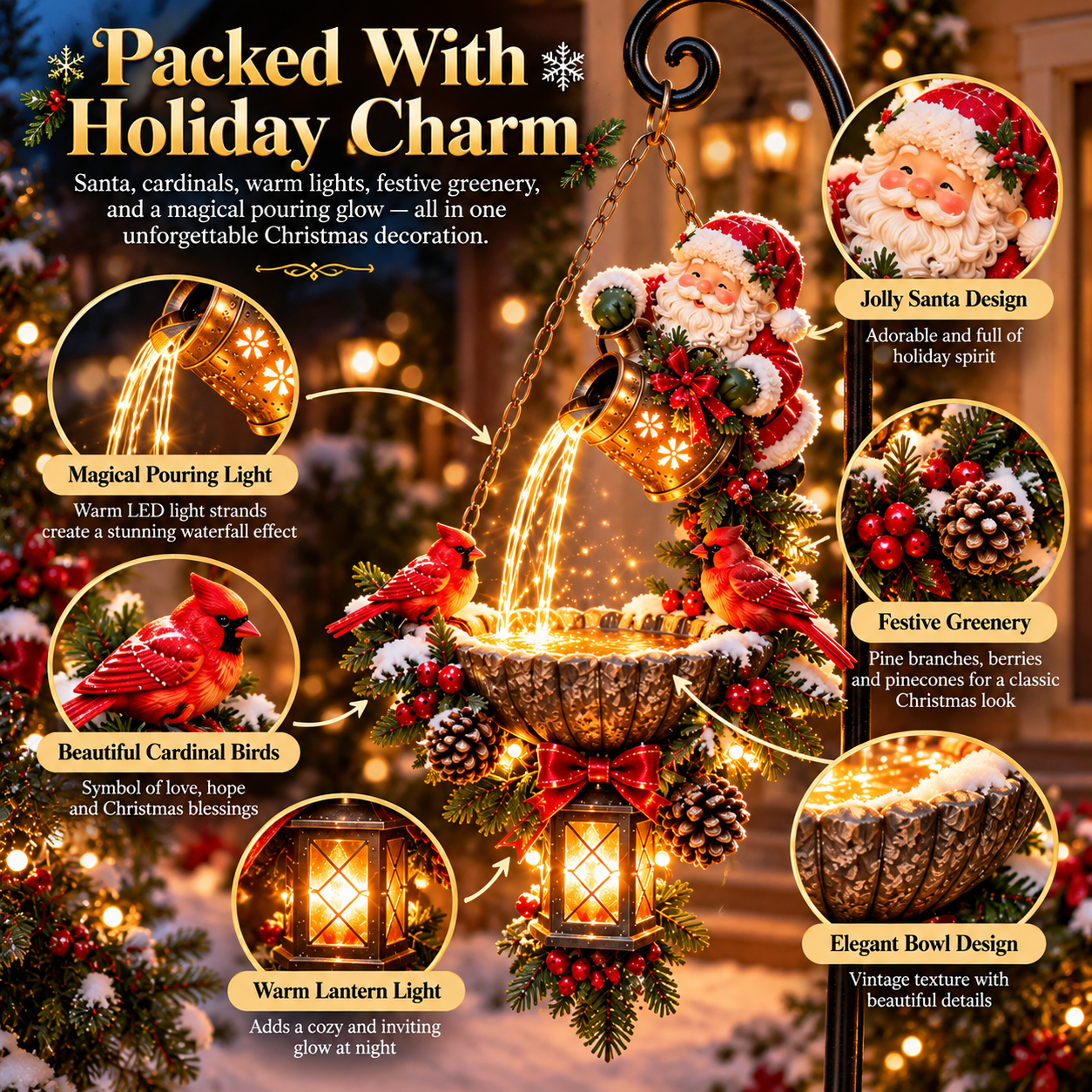 🔥Last Day 50% OFF-🎄 Christmas Magic Pouring Light Hanging Collection