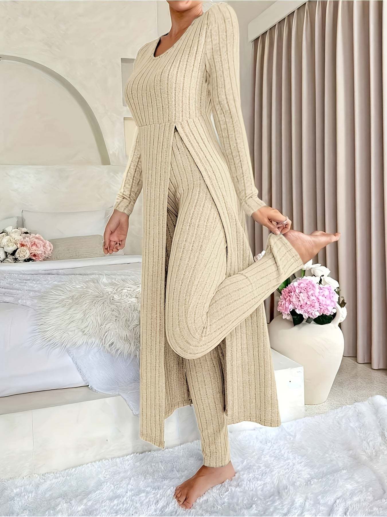 Cozy Two-Piece Ribbed Lounge Set