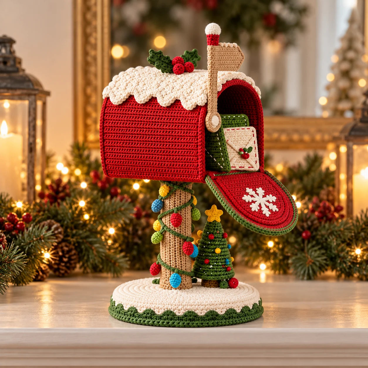 DIY Crocheted Christmas Mailbox—Santa, Please Stop Here