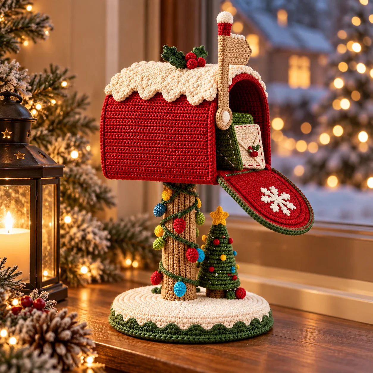 DIY Crocheted Christmas Mailbox—Santa, Please Stop Here