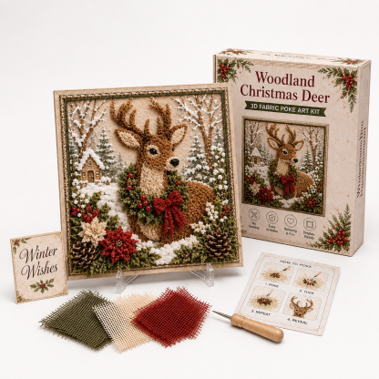 Pre-Punched 3D Christmas Fabric Art Kit