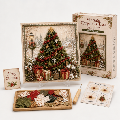 Pre-Punched 3D Christmas Fabric Art Kit