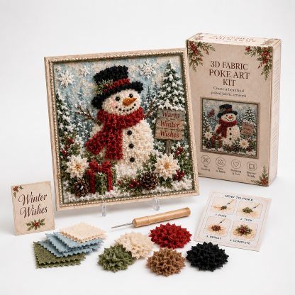 Pre-Punched 3D Christmas Fabric Art Kit