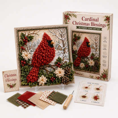 Pre-Punched 3D Christmas Fabric Art Kit