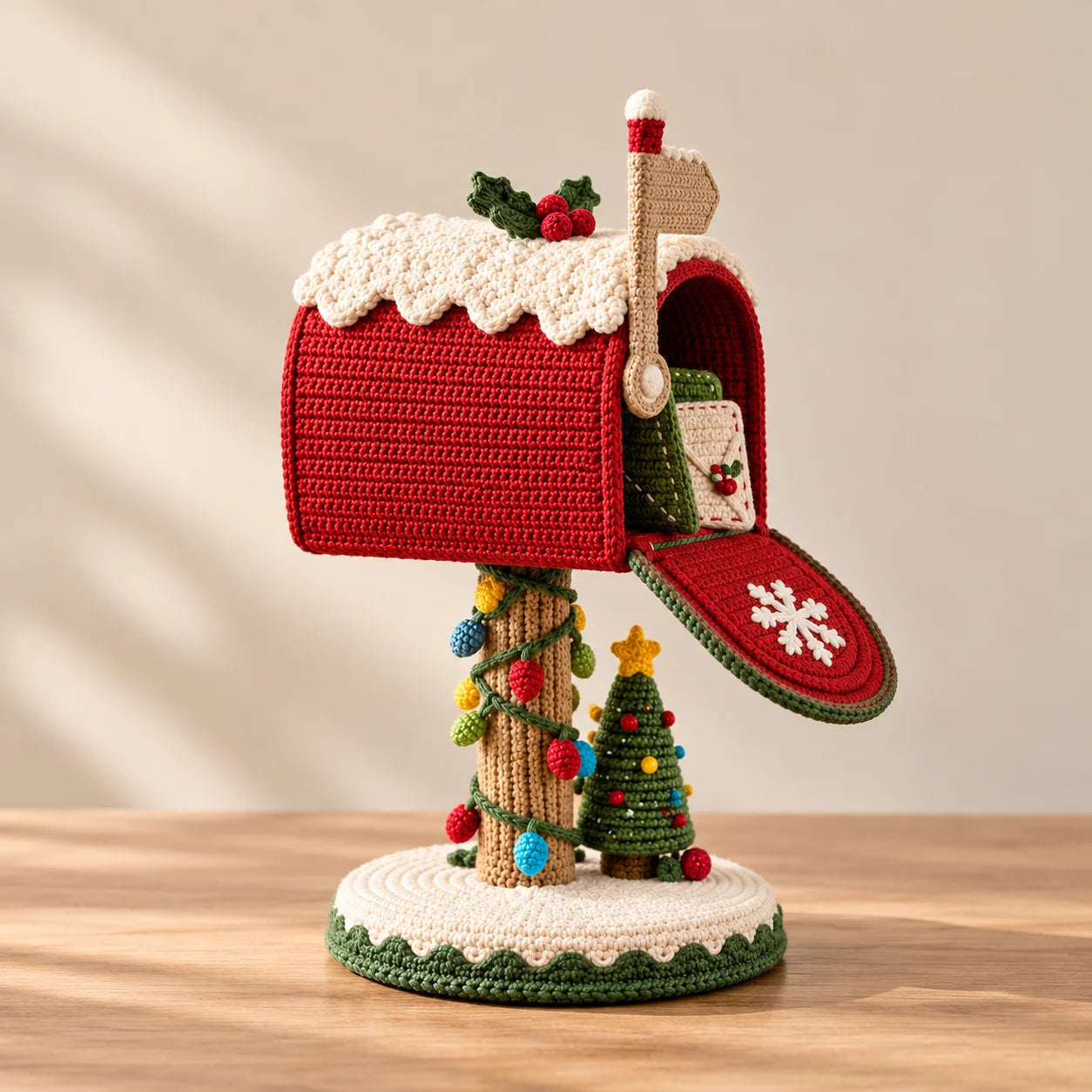DIY Crocheted Christmas Mailbox—Santa, Please Stop Here