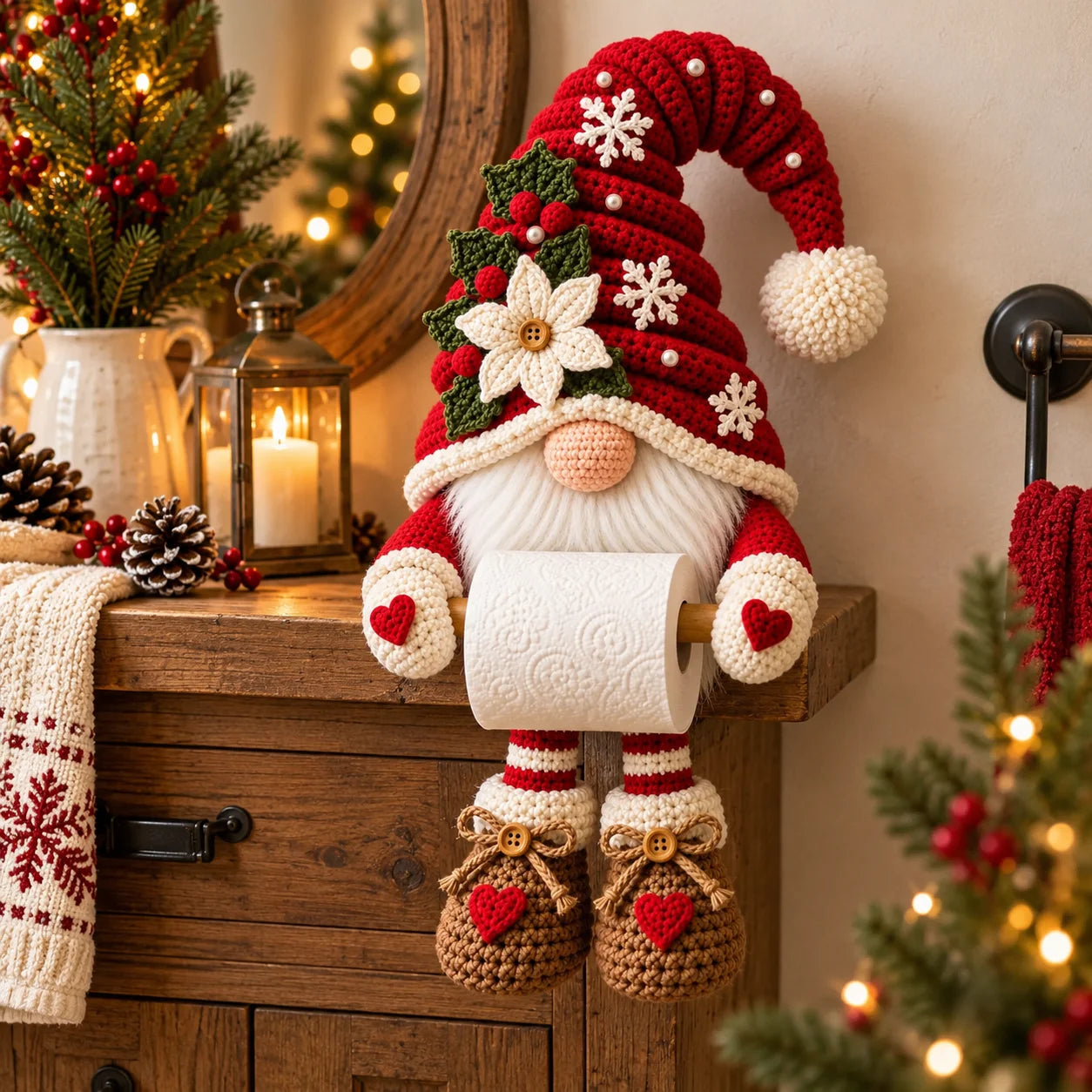 DIY Christmas Gnome Toilet Paper Holder