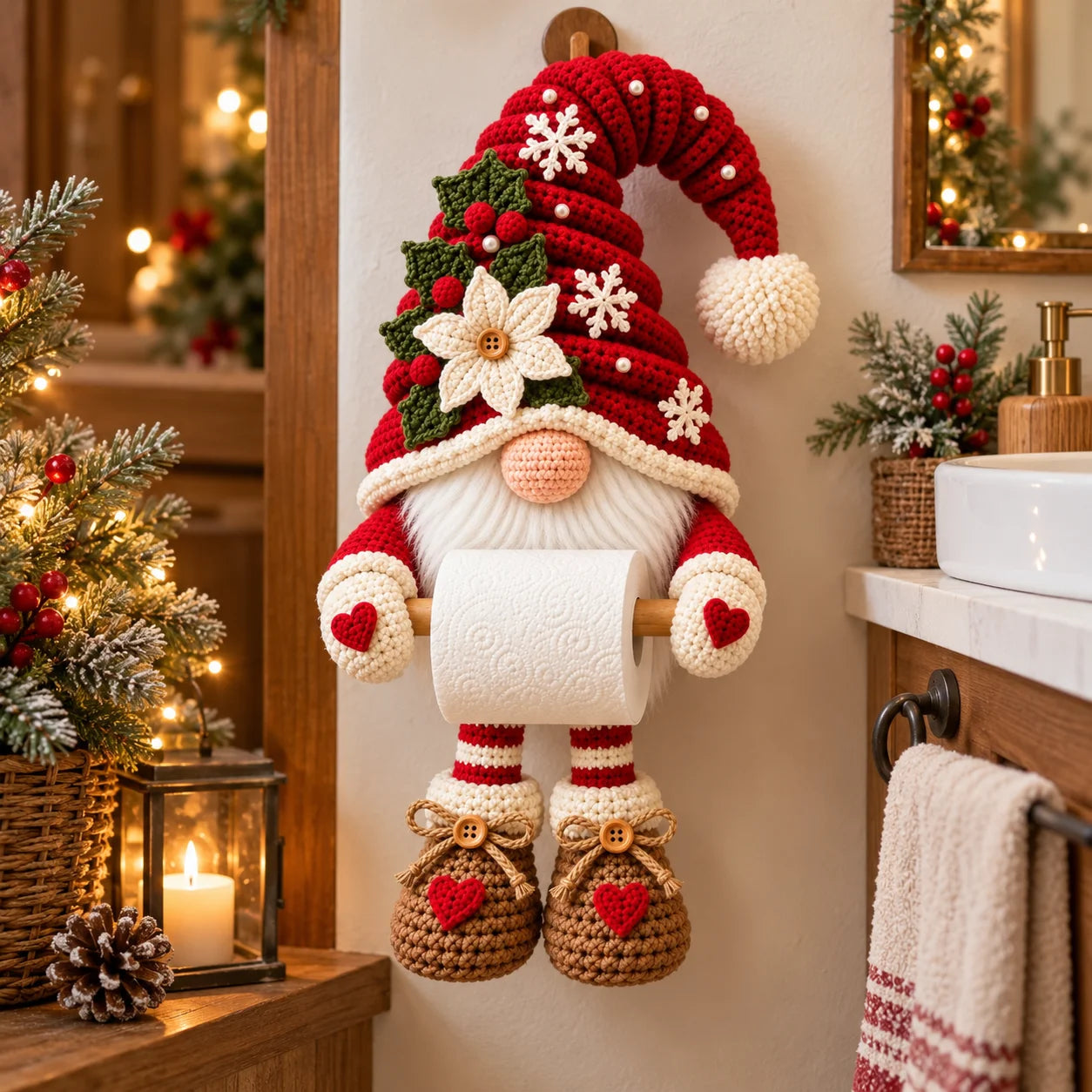 DIY Christmas Gnome Toilet Paper Holder