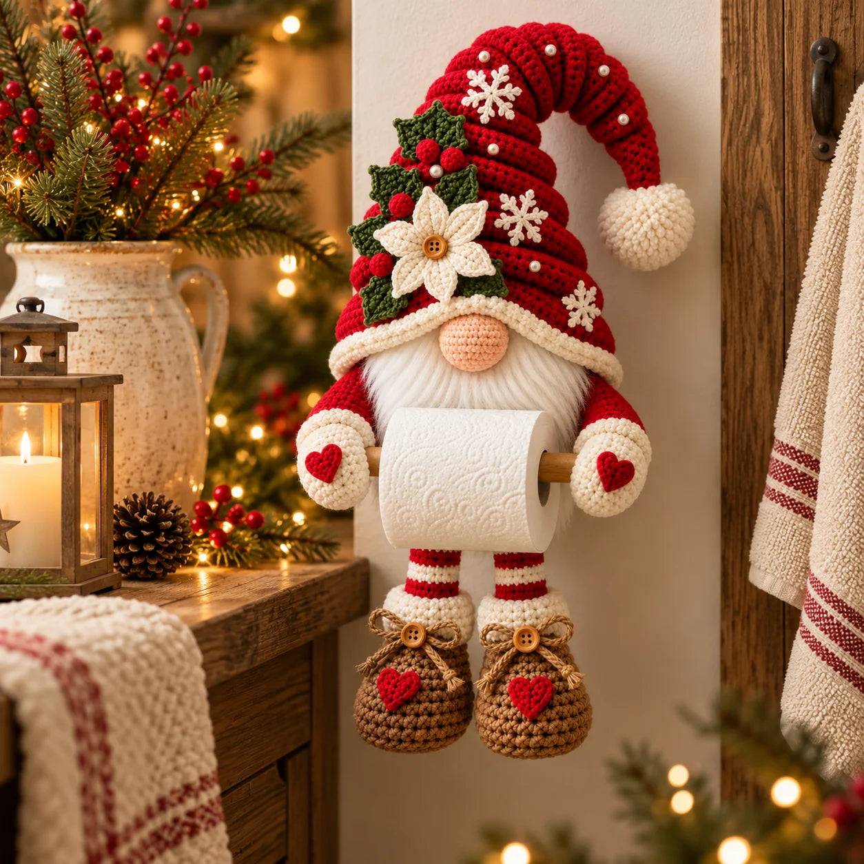 DIY Christmas Gnome Toilet Paper Holder