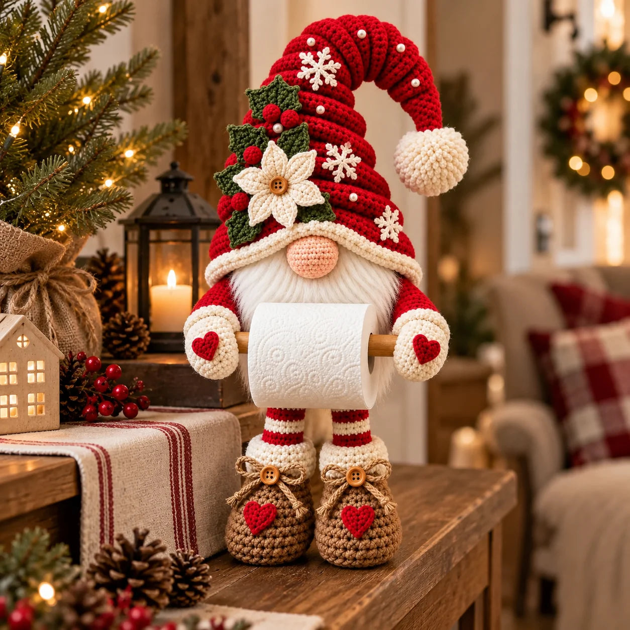 DIY Christmas Gnome Toilet Paper Holder