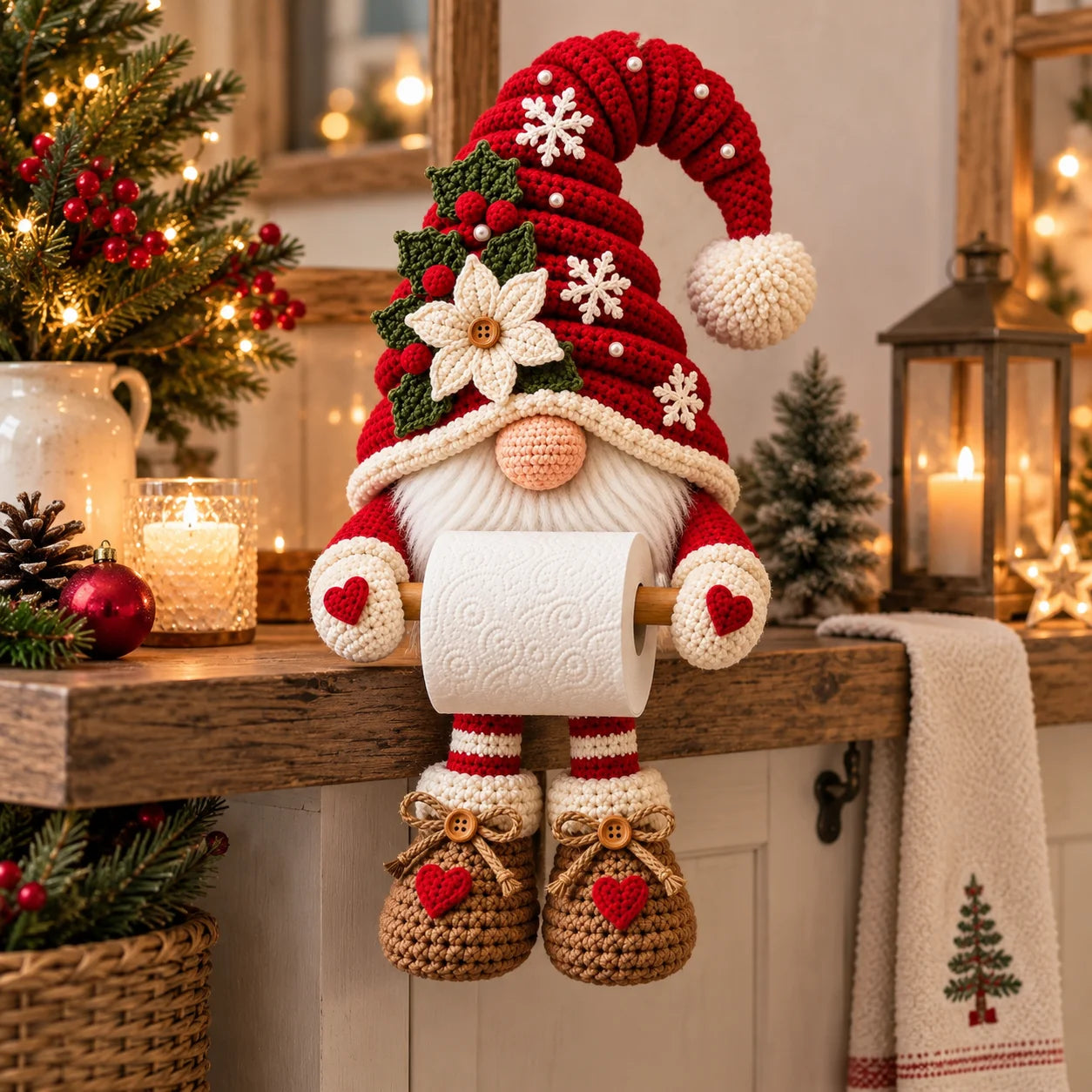 DIY Christmas Gnome Toilet Paper Holder
