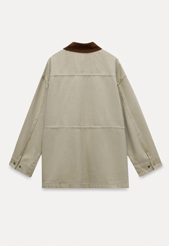 Corduroy-Collar Utility Jacket