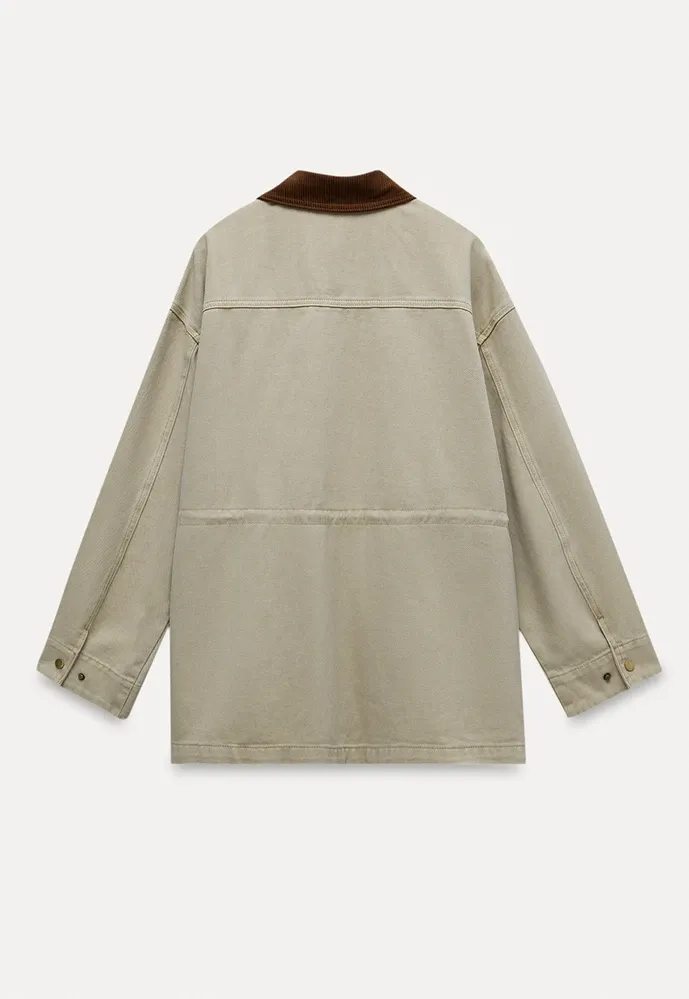 Corduroy-Collar Utility Jacket