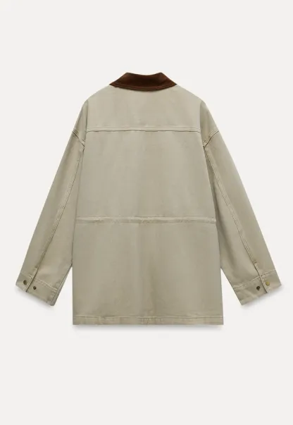 Corduroy-Collar Utility Jacket