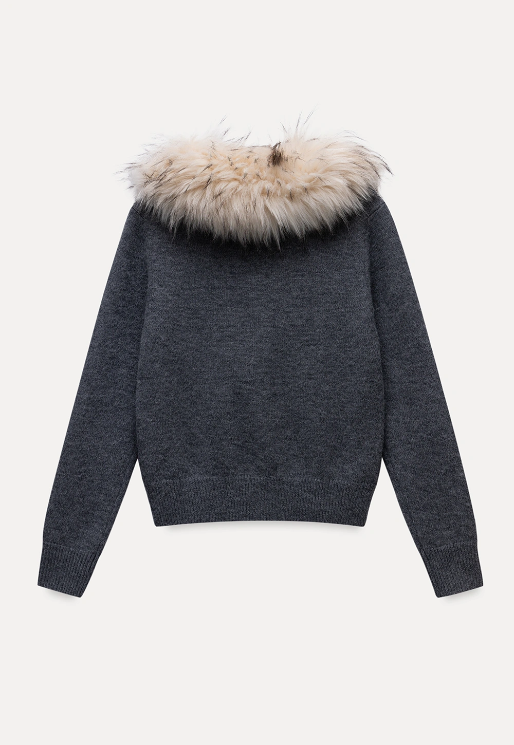 Vintage Style Fur Collar Cardigan