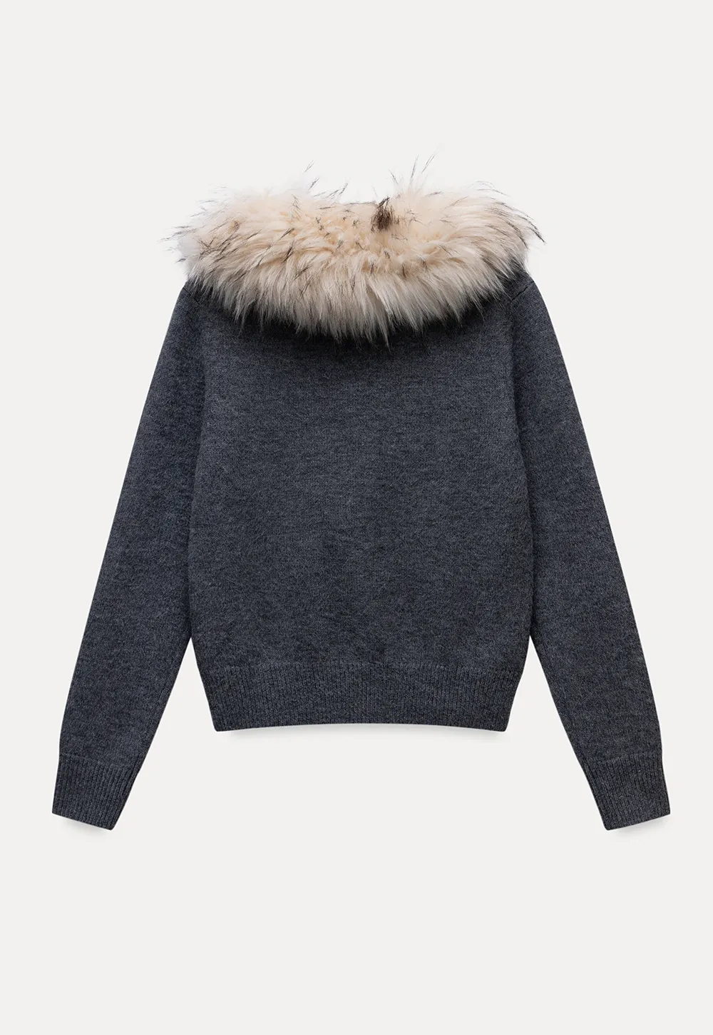 Vintage Style Fur Collar Cardigan