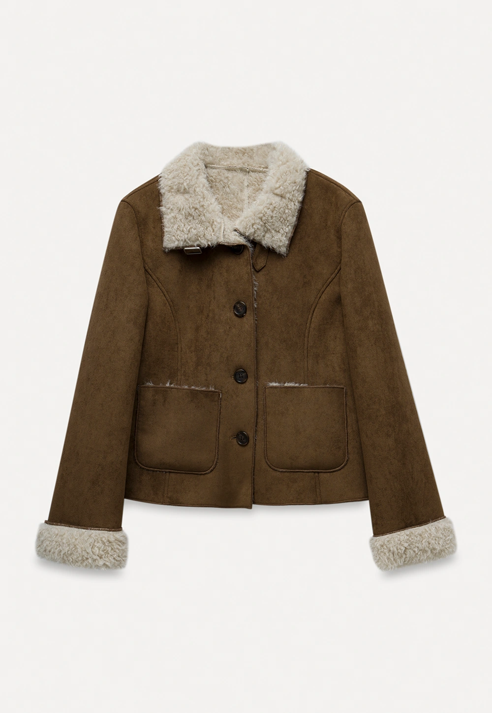 Women Fashion Faux Suede Jacket