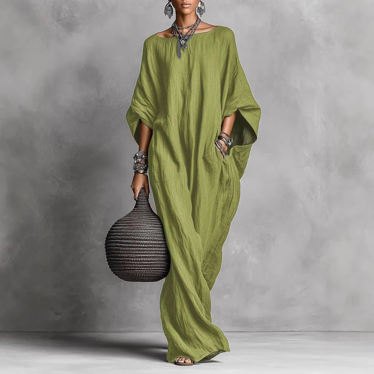 Oversized Linen Maxi Dress
