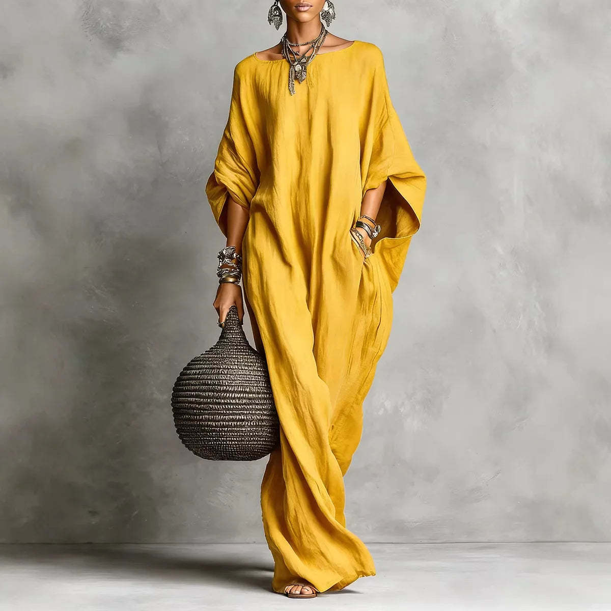 Oversized Linen Maxi Dress